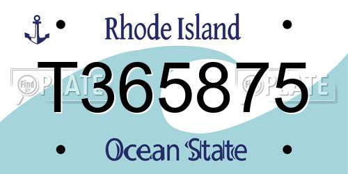 T365875 Rhode Island License Plate