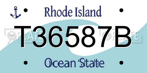 T36587B Rhode Island License Plate
