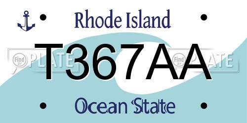 T367AA Rhode Island License Plate
