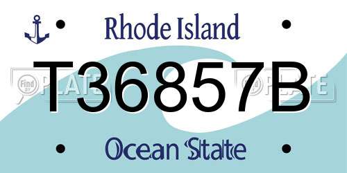 T36857B Rhode Island License Plate