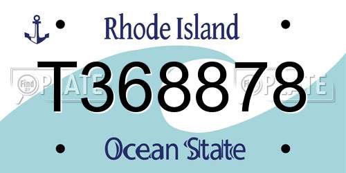 T368878 Rhode Island License Plate