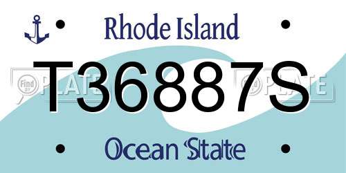 T36887S Rhode Island License Plate