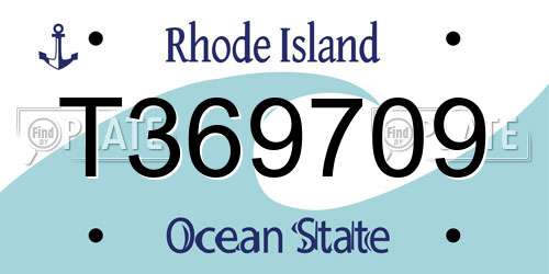 T369709 Rhode Island License Plate