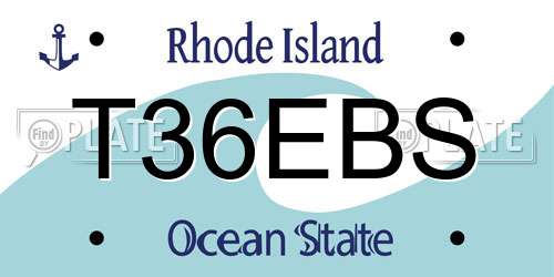 T36EBS Rhode Island License Plate