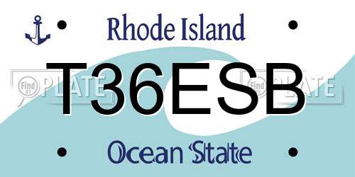T36ESB Rhode Island License Plate