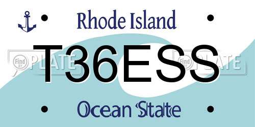 T36ESS Rhode Island License Plate