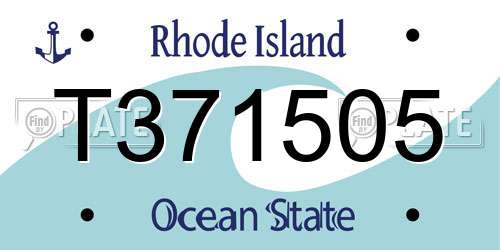 T371505 Rhode Island License Plate