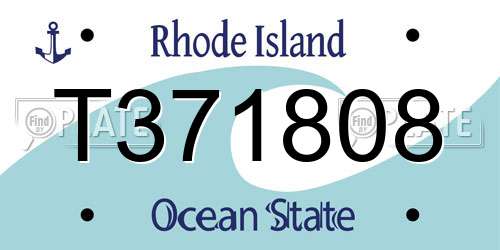 T371808 Rhode Island License Plate