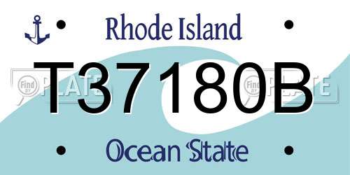 T37180B Rhode Island License Plate