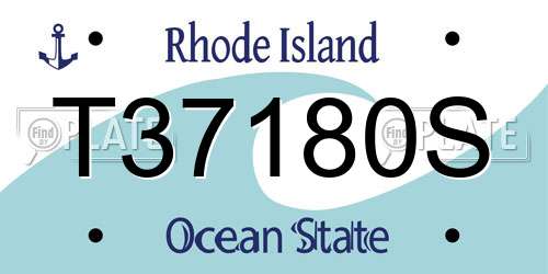 T37180S Rhode Island License Plate