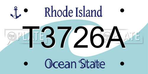 T3726A Rhode Island License Plate