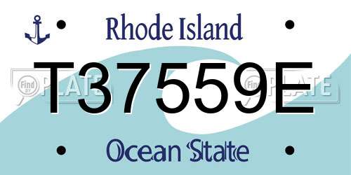 T37559E Rhode Island License Plate