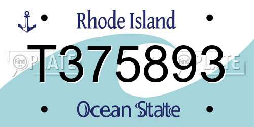 T375893 Rhode Island License Plate