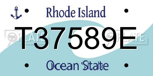 T37589E Rhode Island License Plate