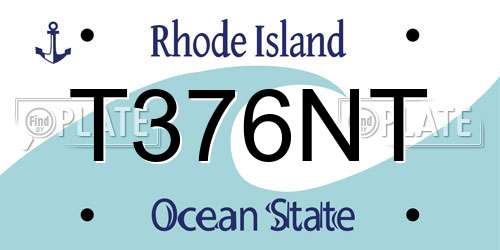 T376NT Rhode Island License Plate