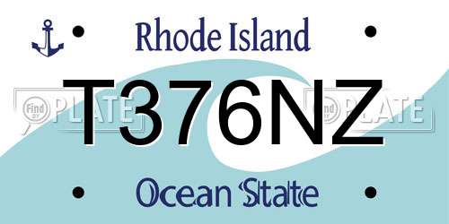 T376NZ Rhode Island License Plate