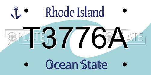 T3776A Rhode Island License Plate