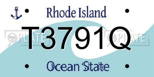T3791Q Rhode Island License Plate