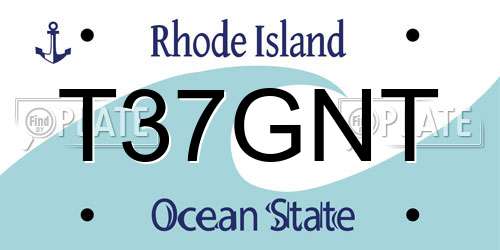 T37GNT Rhode Island License Plate