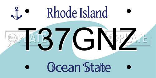 T37GNZ Rhode Island License Plate