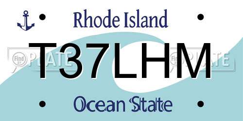 T37LHM Rhode Island License Plate