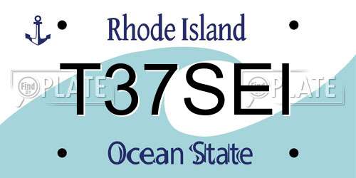 T37SEI Rhode Island License Plate