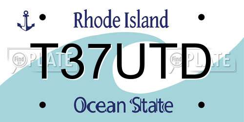 T37UTD Rhode Island License Plate
