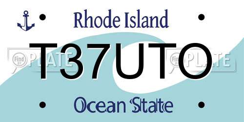 T37UTO Rhode Island License Plate