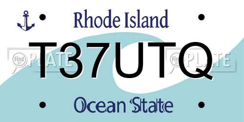 T37UTQ Rhode Island License Plate