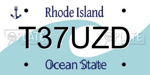 T37UZD Rhode Island License Plate