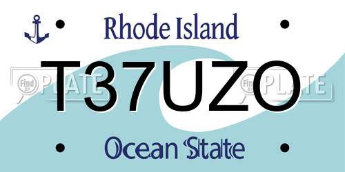 T37UZO Rhode Island License Plate