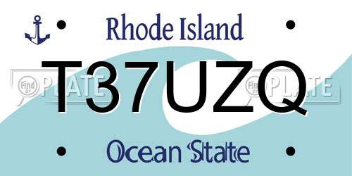 T37UZQ Rhode Island License Plate
