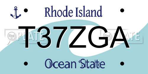 T37ZGA Rhode Island License Plate