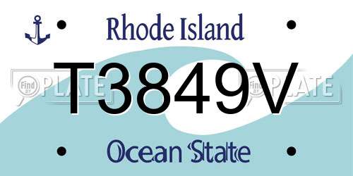 T3849V Rhode Island License Plate