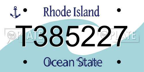T385227 Rhode Island License Plate