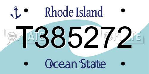 T385272 Rhode Island License Plate