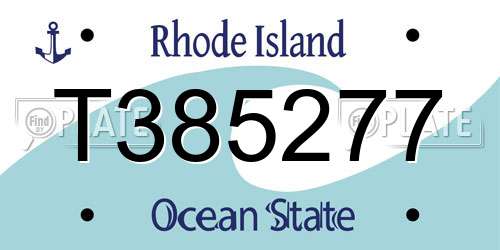 T385277 Rhode Island License Plate