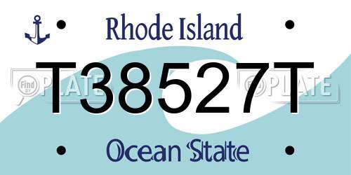 T38527T Rhode Island License Plate