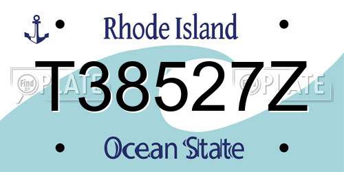 T38527Z Rhode Island License Plate