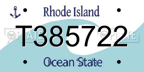 T385722 Rhode Island License Plate