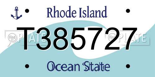 T385727 Rhode Island License Plate