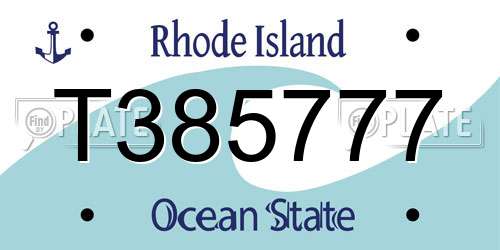 T385777 Rhode Island License Plate