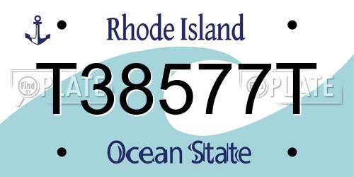 T38577T Rhode Island License Plate