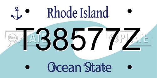T38577Z Rhode Island License Plate