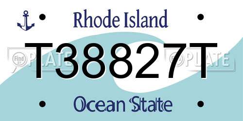 T38827T Rhode Island License Plate
