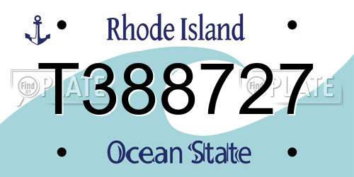 T388727 Rhode Island License Plate