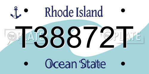 T38872T Rhode Island License Plate