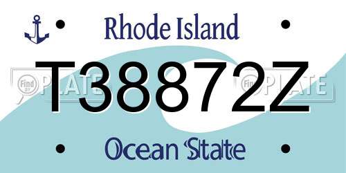 T38872Z Rhode Island License Plate