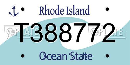 T388772 Rhode Island License Plate