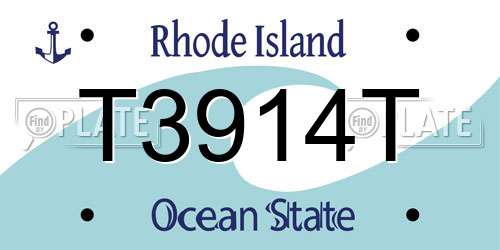 T3914T Rhode Island License Plate